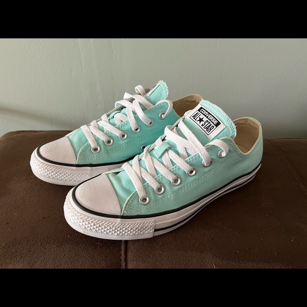 One pair light teal/sea foam color Converse W size 8